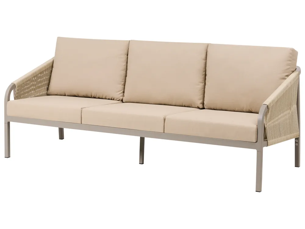 Lounge Set mit Tisch 5-Sitzer MURATO Metall Beige_1023487