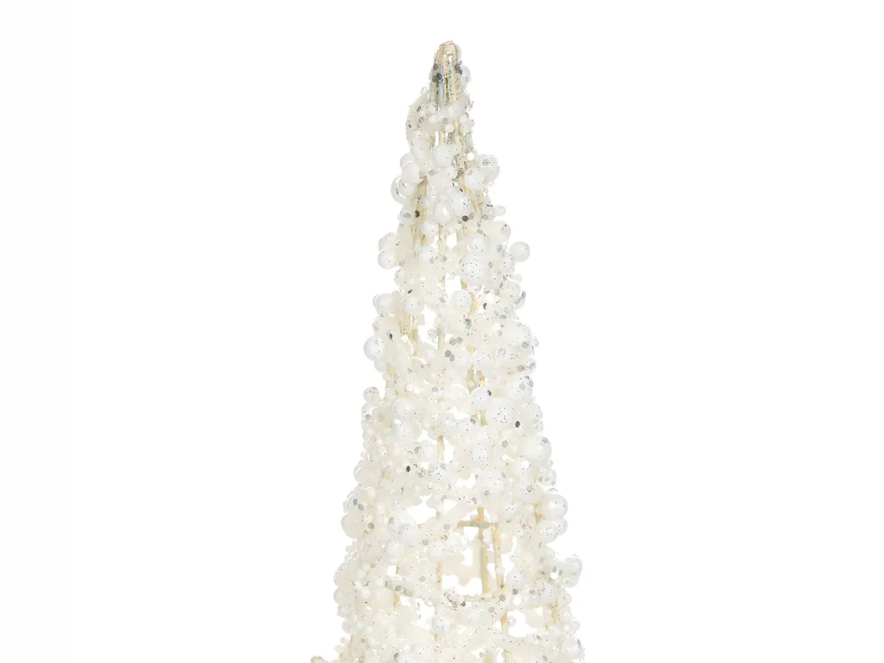 Set of 3 Figurines ROSAN Christmas Tree 40/50/60 cm White - Beliani.ro