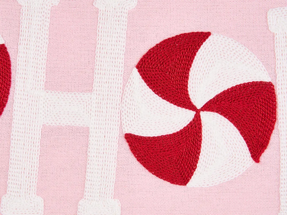 Set van 3 sierkussens VELLYN 30 x 50 cm 45 x 45 cm Roze kerstmotief_1164701