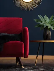 Schlafsofa 3-Sitzer SENJA Samtstoff Dunkelrot_707279
