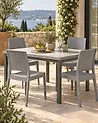 Set of 4 Garden Chairs FOSSANO Synthetic Material Light Grey