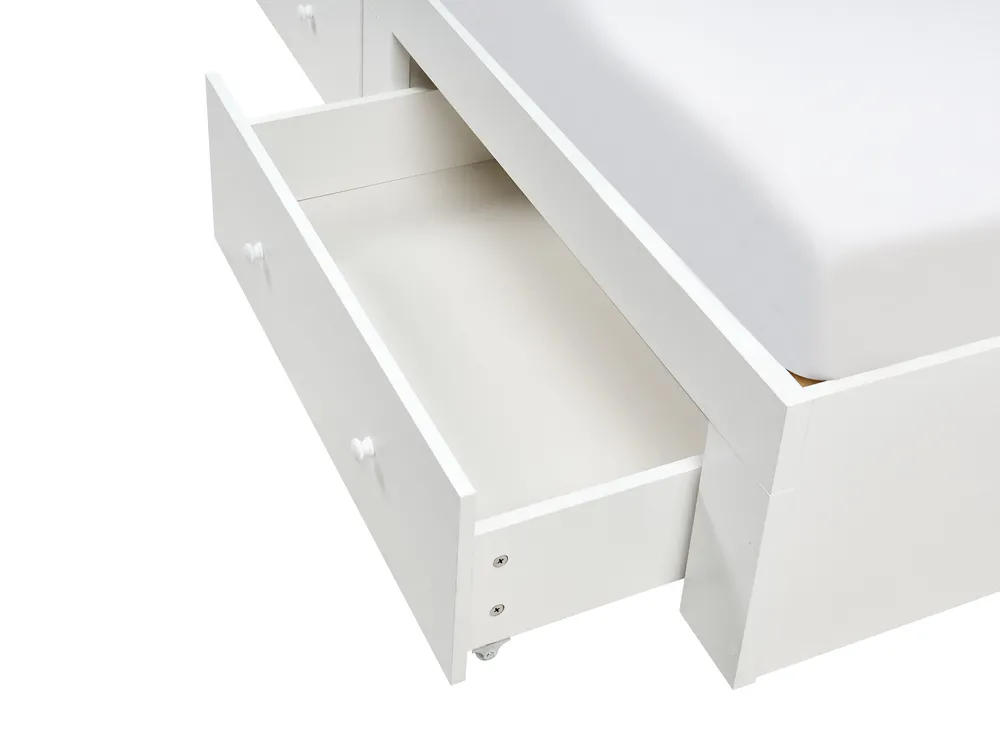 Bed with Storage Drawers TARARE White 160 x 200 cm (EU King Size)_1033160