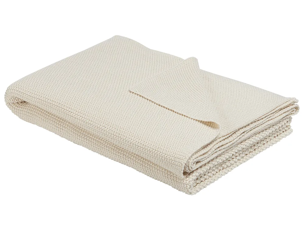 Kuscheldecke ASAKA Baumwolle 130 x 180 cm Beige