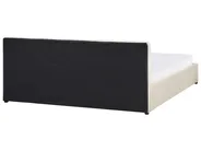 Bett mit Stauraum BOUSSE Samtstoff Hellbeige 180 x 200 cm_862636