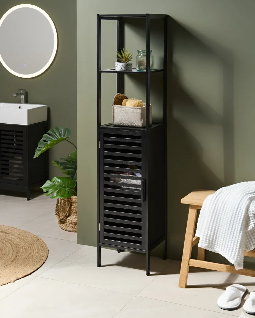 Regal OWASSO Bambus Schwarz - Beliani.ch