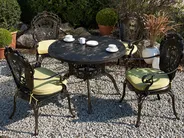 Gartenmöbel Set 4-Sitzer SAPRI inkl. Kissen Metall Dunkelbraun_765805