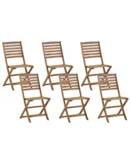 Gartenstuhl 6er Set TOLVE Akazienholz Braun_784145
