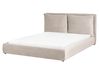 Bett mit Lattenrost Samtstoff BAJONNA 160 x 200 cm Taupe