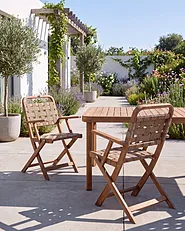 Set of 2 Garden Chairs MILZANO Acacia Wood Brown_1156059