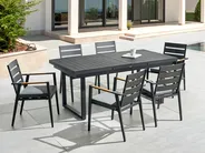 Garden Dining Set 6 Seater VALCANETTO/TAVIANO Metal Black_846146