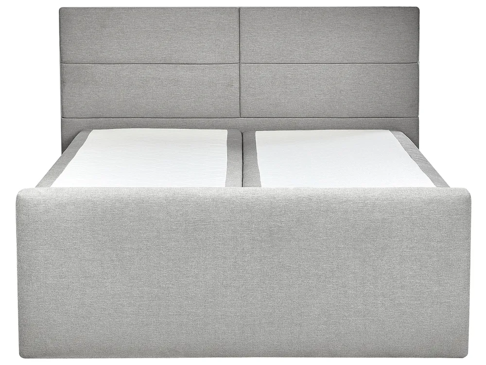 Boxspringbett mit Stauraum ARISTOCRAT Stoff Hellgrau 160 x 200 cm_873790