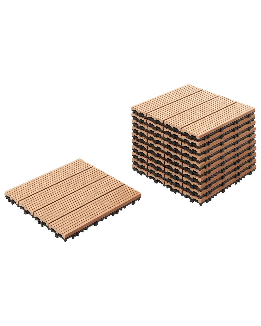 Terrassenfliesen ATELETA Holz- Plastik- Verbundstoffe (WPC) Hellbraun