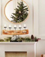 Kerzenständer GUATEMALA 36 cm Kiefernholz Braun_883101