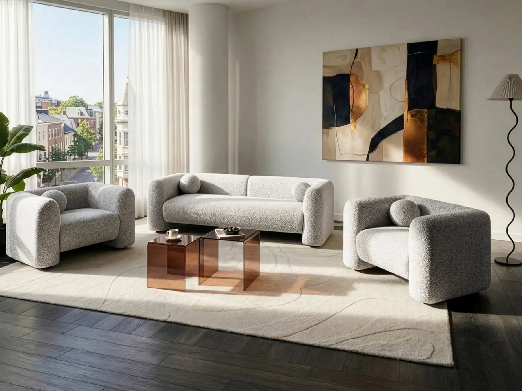 Sofa Set 5-Sitzer LEIREN Beige_1046912