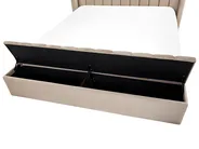 Bett mit Stauraumbank NOYERS Samtstoff Beige 160 x 200 cm_834520