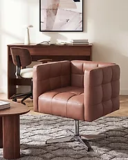 Draaifauteuil LEVANGER Kunstleer Bruin_1164523