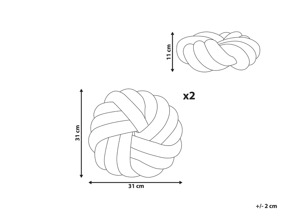 Dekokissen 2er Set AKOLA 31 x 31 cm Bouclé Grau Ohne Muster_854665