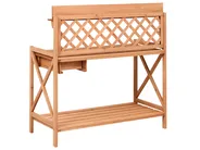 Potting Bench SPERLINGA 115 cm 116 cm Fir Wood Light Brown_1094903