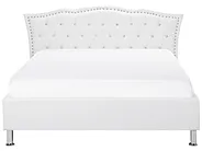 Bed Faux Leather METZ 140 x 200 cm (EU Double) White_720127