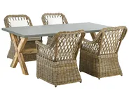 Gartenmöbel Set 4-Sitzer MAROS/OLBIA inkl. Kissen Beton Hellbraun_824032