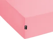Spannbettlaken JANBU 160 x 200 cm Baumwolle Korallenrot_845425