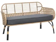 Garden Bench with Cushion PRATELLO 122 cm PE Rattan Natural_856983