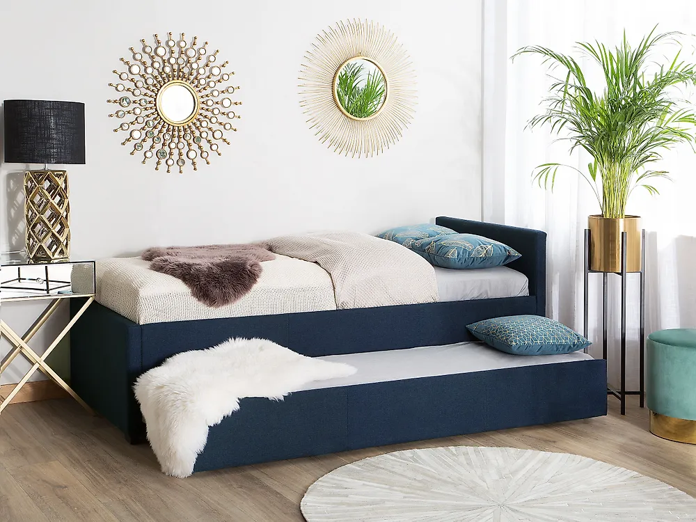 Trundle Bed Fabric MARMANDE 80 x 200 cm (EU Small Single) Navy Blue_1179462