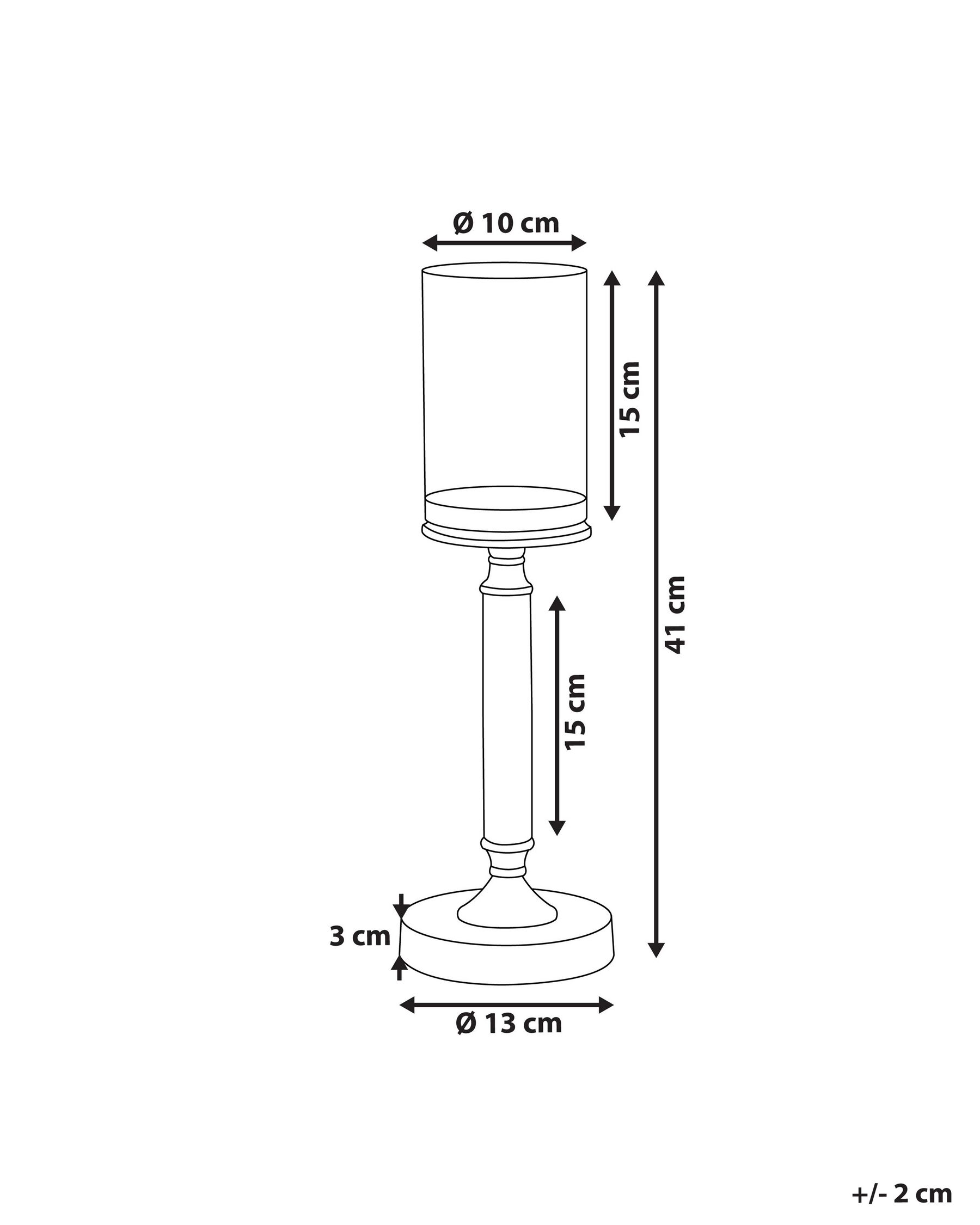 Kerzenständer ABBEVILLE 41 cm Glas Gold_788807