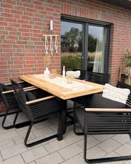 Set mit 2 Stühlen und Sitzkissen CANETTO Metall Schwarz_1001510
