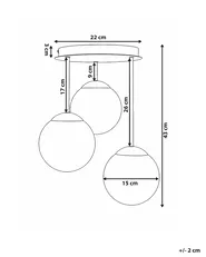 Hängeleuchte 3-flammig RIANA Glas Metall Messing_1029110