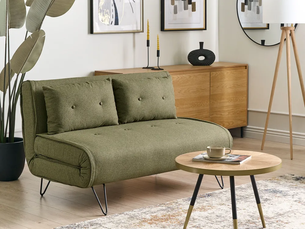 Schlafsofa 2-Sitzer VESTFOLD Stoff Olivgrün