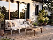 Gartensofa Set 4-Sitzer ERICHE Hellbeige_1188048