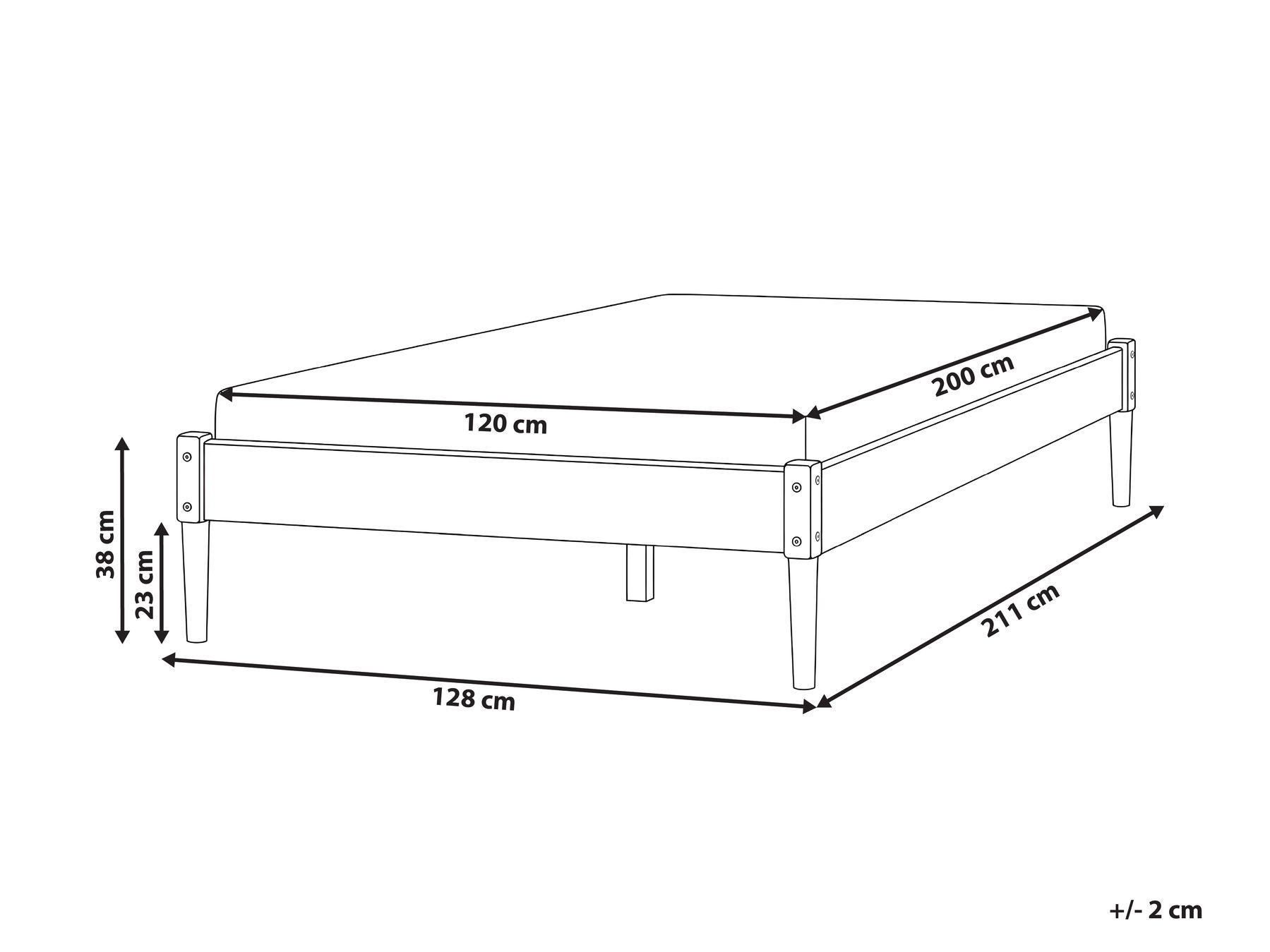 Bett ohne Kopfteil Kiefernholz VEYRAC 120 x 200 cm Hellbraun_1099087
