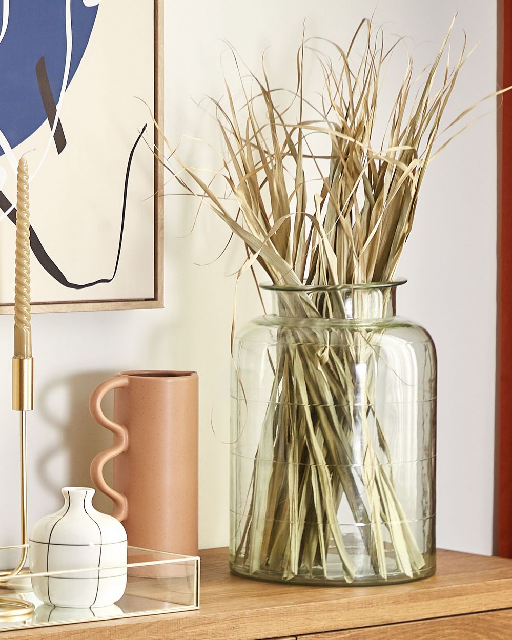 Vase à fleurs VINDALOO 35 cm Verre Vert clair