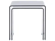 Set of 2 Side Tables KENDALL Tempered Glass Black_953574