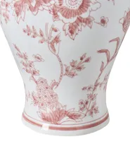 Vase mit Deckel SEWILLA 38 cm Porzellan Rot / Weiß_1052909