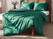 Bettwäsche-Set PARKROSE 150 x 200 cm Baumwollsatin Grün_1071717