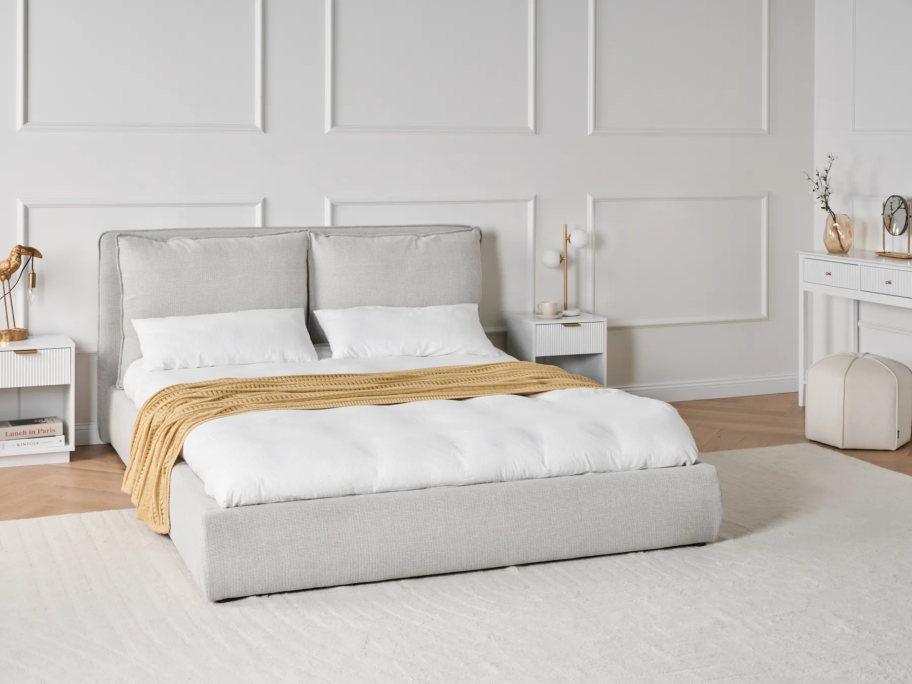 Waterbed Fabric BAJONNA 160 x 200 cm (EU King Size) Light Grey_1007193