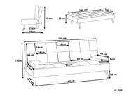 Sofa Bed 3 Seater ROXEN Faux Leather Golden Brown_1044168