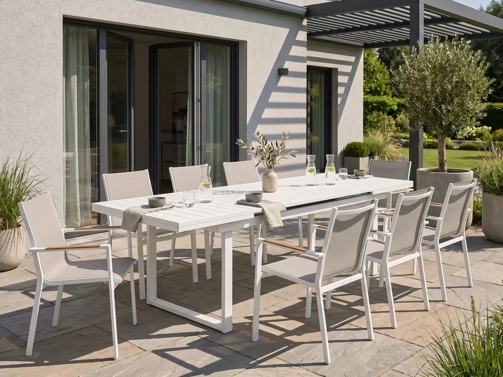 Gartenmöbel Set 8-Sitzer VALCANETTO/BUSSETO Metall Grau