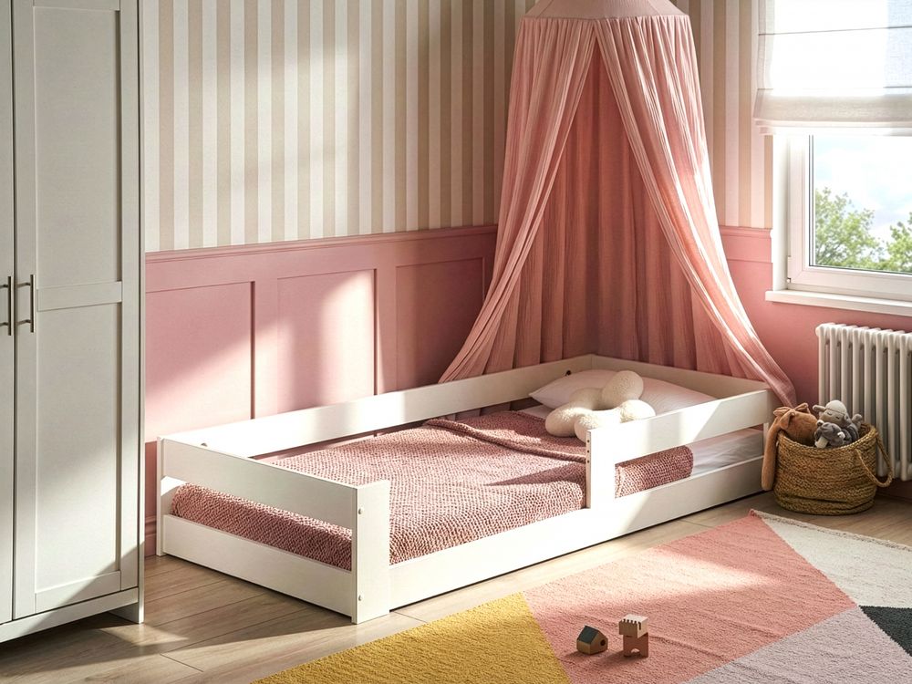Wooden Kids Bed EU Single Size White PRIMELLES