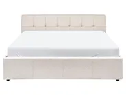 Ottoman Bed LAURESSES Fabric Light Beige 160 x 200 cm (EU King Size)_1153510