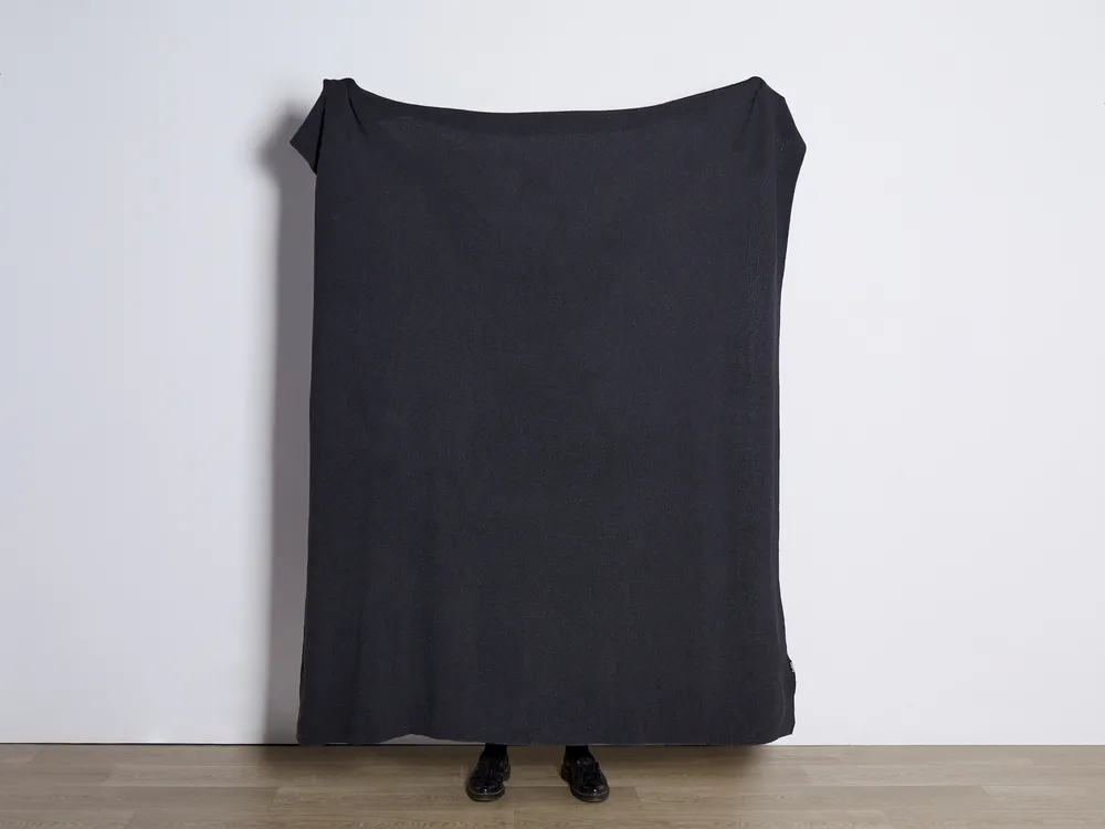Kuscheldecke ASAKA Baumwolle 130 x 180 cm Dunkelgrau_820964