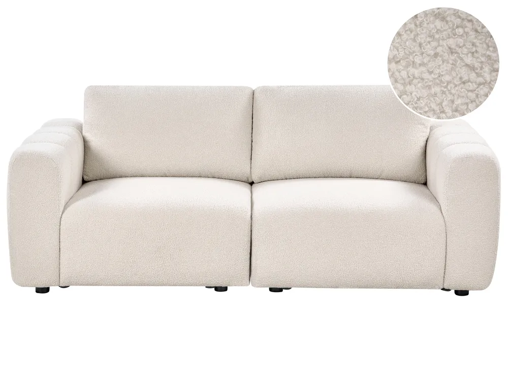 Modulsofa 2-Sitzer KIVVIK Bouclé Cremeweiß