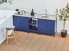 Outdoor-Küche 3er Set mit Spüle VILAMA Blau Metall