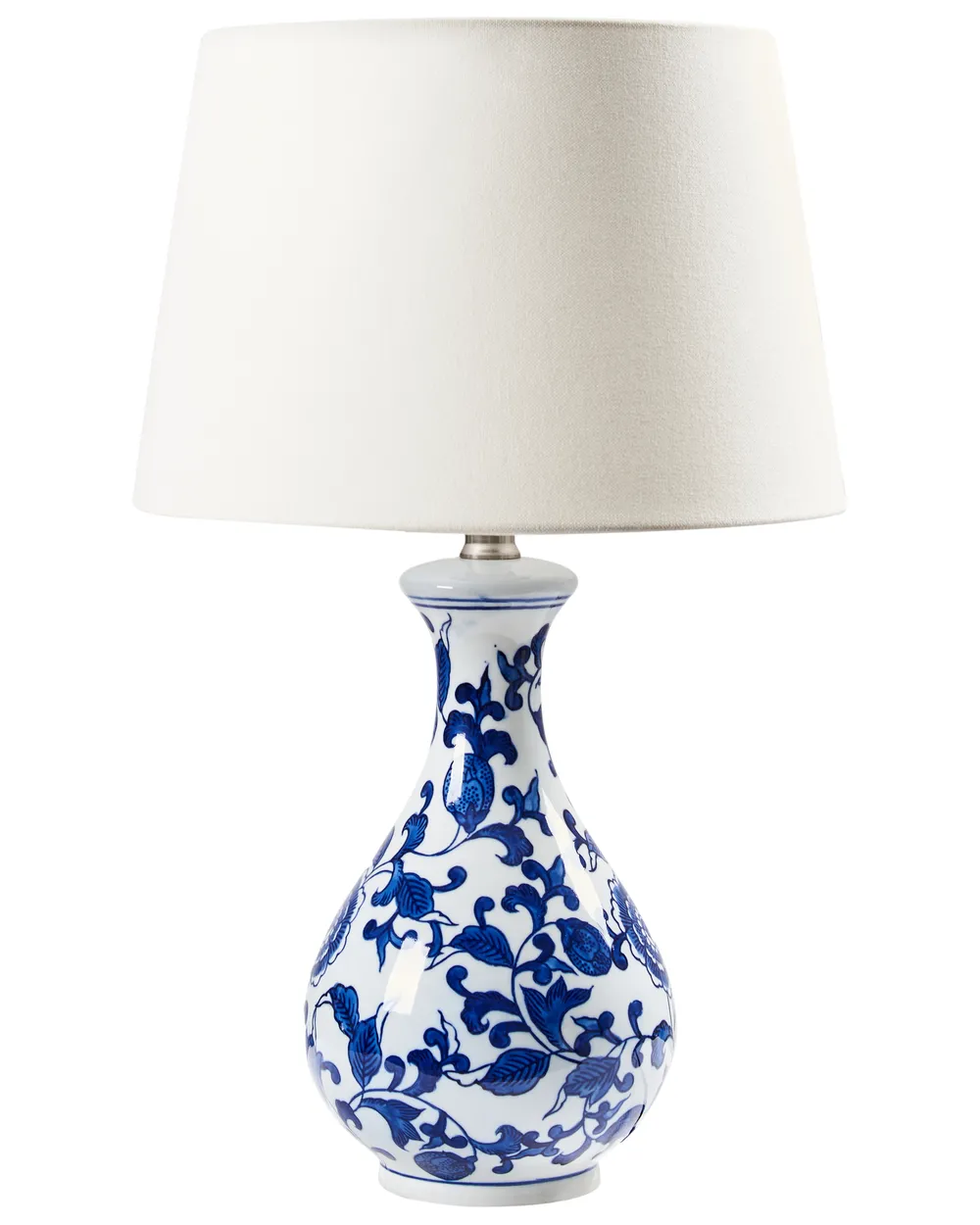 Tischlampe CARMEN Porzellan Weiß / Blau
