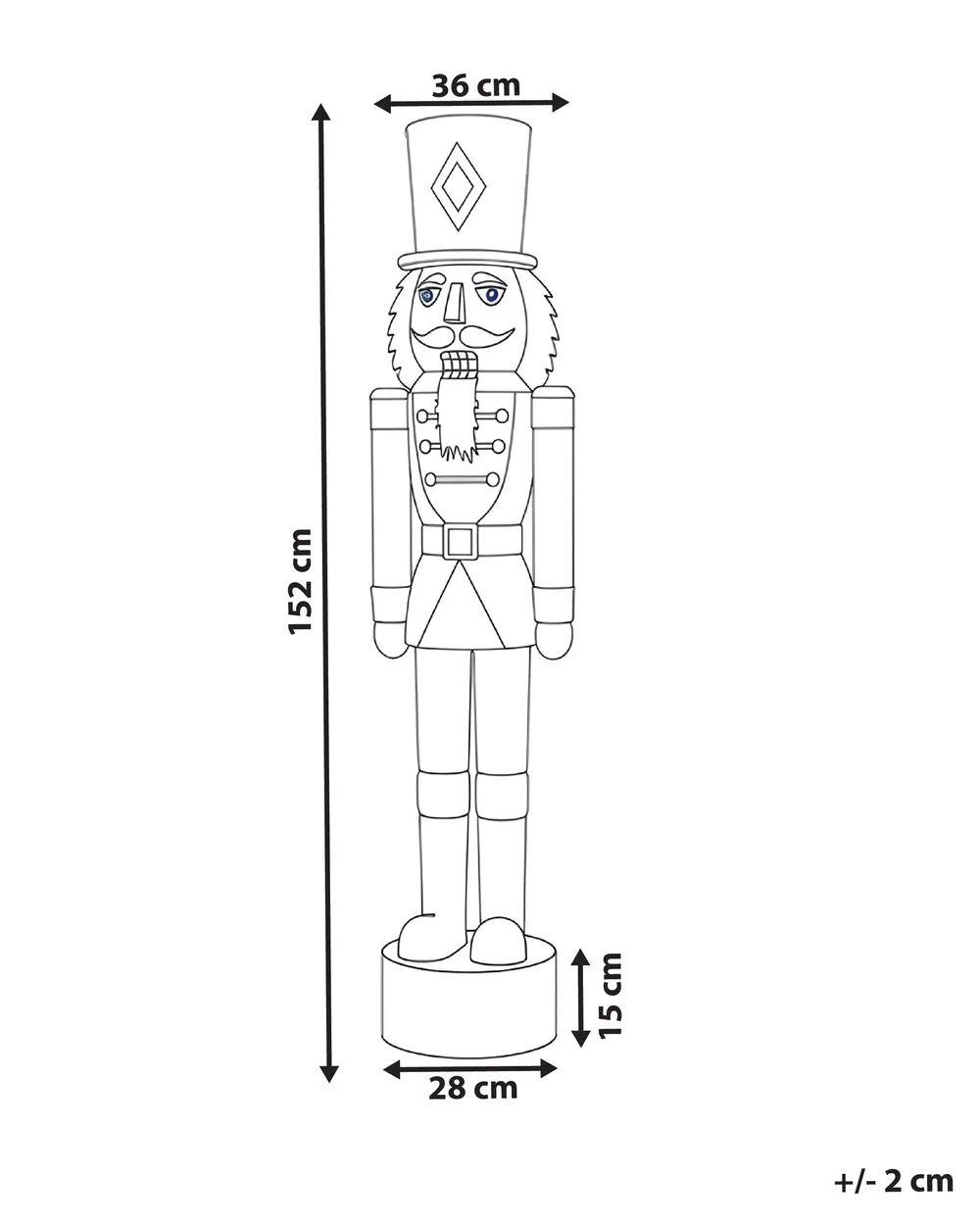 Outdoor Decoration LED STOROVAN 152 cm Nutcracker White/ Gold_1018960