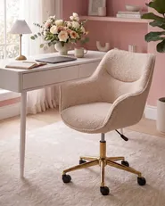 Desk Chair ARDELLE Boucle Beige_1083877