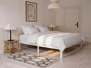 Bett ohne Kopfteil Kiefernholz TALAIRAN 140 x 200 cm Weiß_1131455