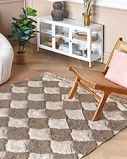 Teppich SINOP Beige 140 x 200 cm Baumwolle_1178486